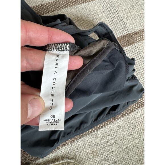 Karla Colletto Smart Suit V Neck Silent Underwire Swimsuit 8 Gray One piece - Picture 8 of 8